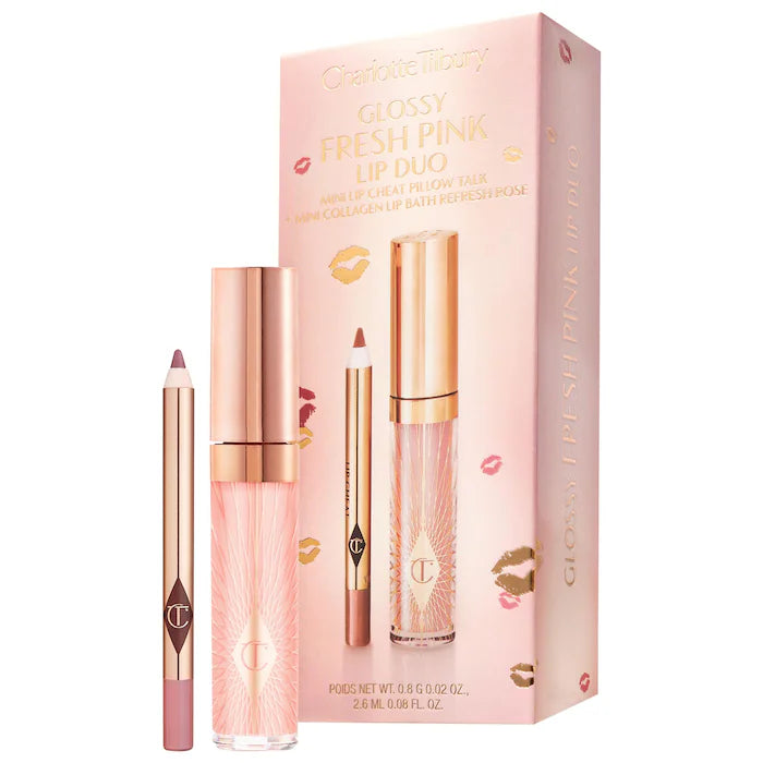 Charlotte Tilbury Mini Glossy Pink Lip Gloss + Lip Liner Set *Pre-Orden*