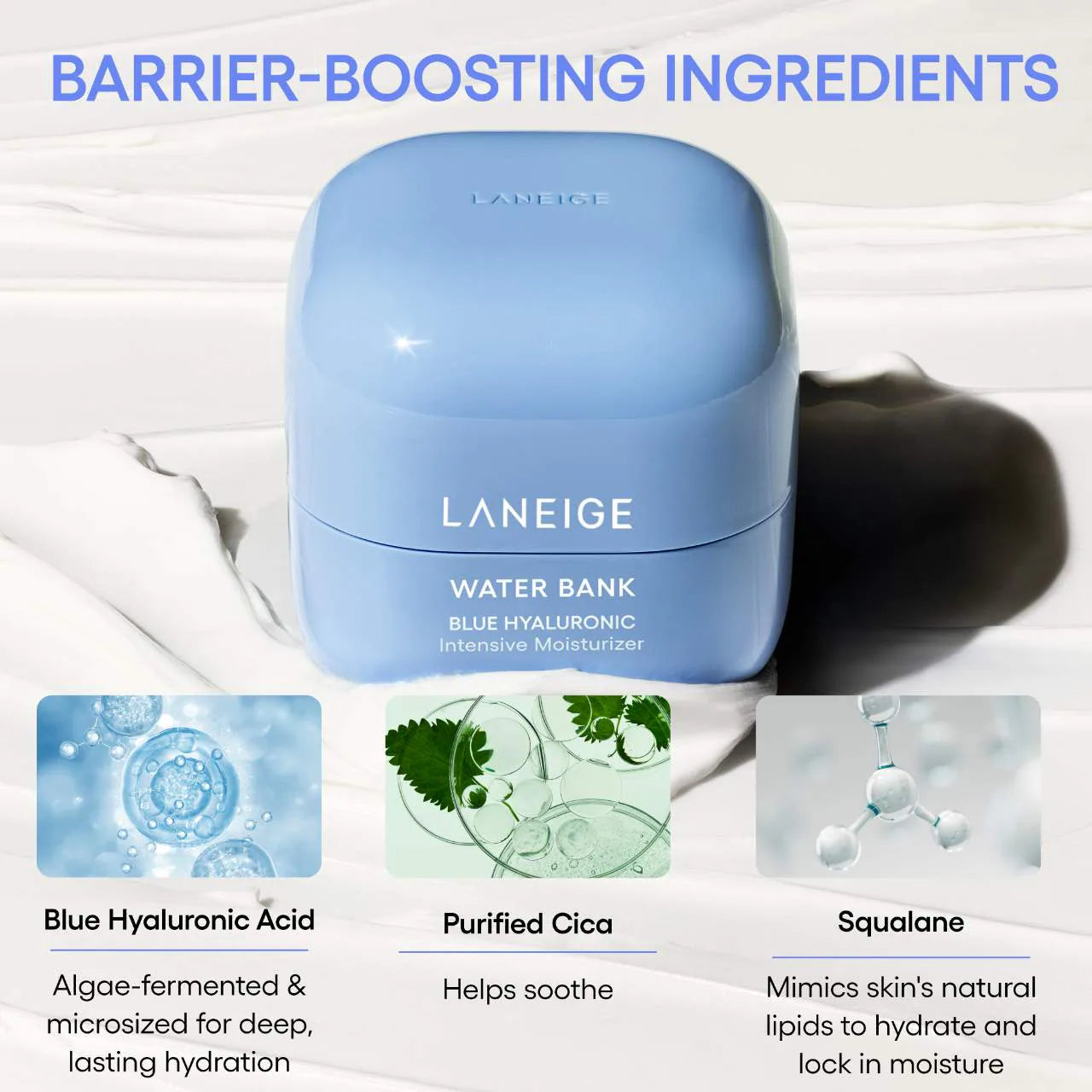 LANEIGE Water Bank Blue Hyaluronic Intensive Moisturizer with Peptides + Squalane *Pre-Orden*