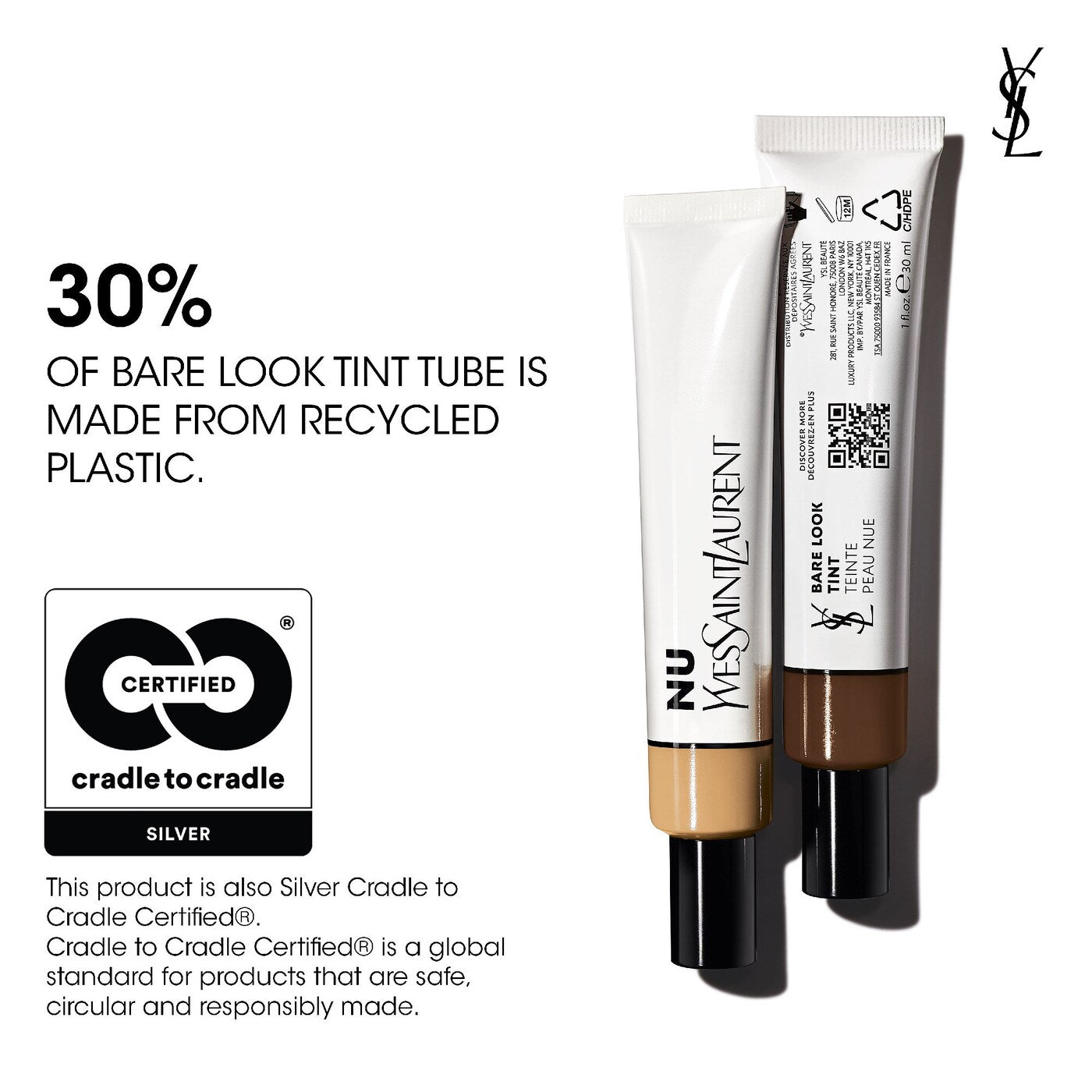 Yves Saint Laurent NU BARE LOOK TINT Hydrating Skin Tint Foundation with Hyaluronic Acid *Pre-Orden*