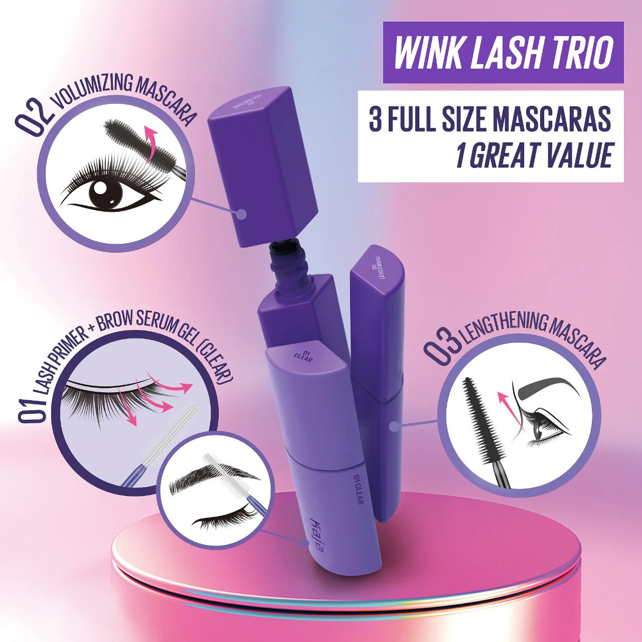 Kaja Wink Lash Trio Mascara *Pre-Orden*