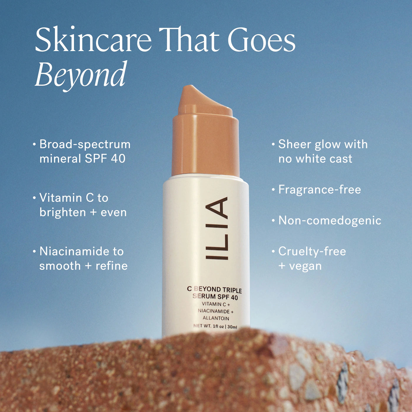 ILIA C Beyond Triple Serum SPF 40 Mineral Sunscreen with Vitamin C 10% + Niacinamide *Pre-Orden*