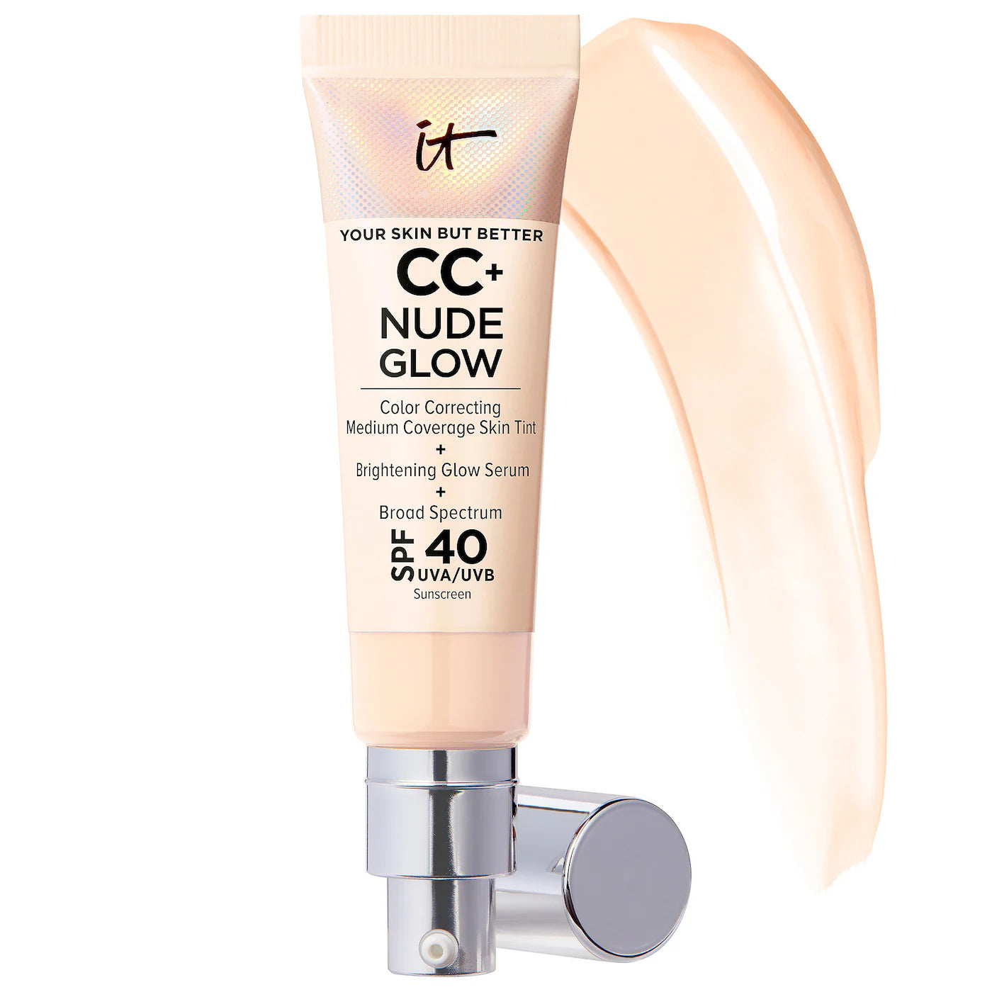 IT Cosmetics CC+ Nude Glow Lightweight Foundation + Glow Serum with SPF 40 and Niacinamide *Pre-Orden*