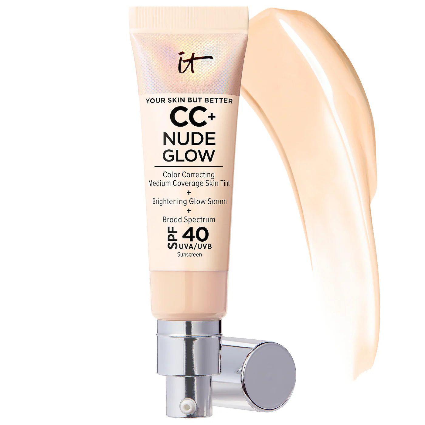 IT Cosmetics CC+ Nude Glow Lightweight Foundation + Glow Serum with SPF 40 and Niacinamide *Pre-Orden*