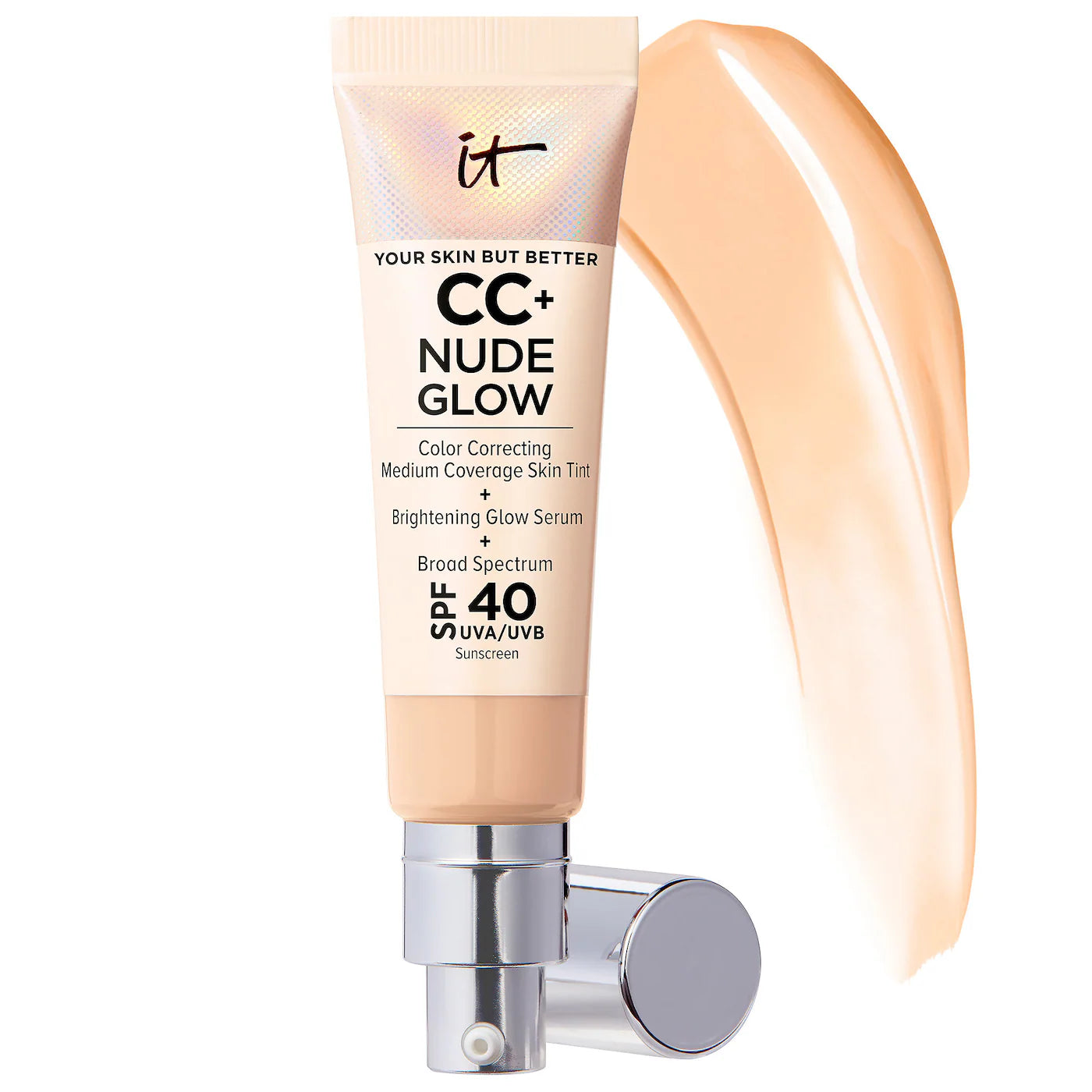 IT Cosmetics CC+ Nude Glow Lightweight Foundation + Glow Serum with SPF 40 and Niacinamide *Pre-Orden*