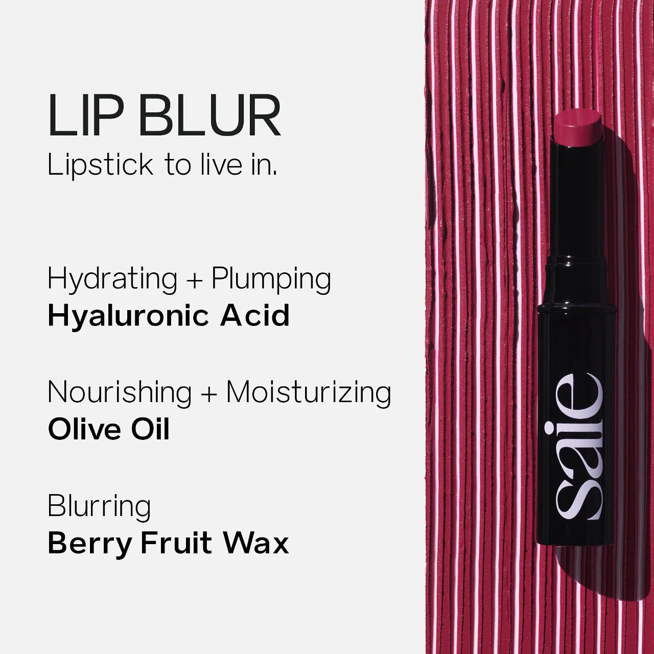 Saie Lip Blur Soft-Matte Hydrating Lipstick with Hyaluronic Acid *Pre-Orden*