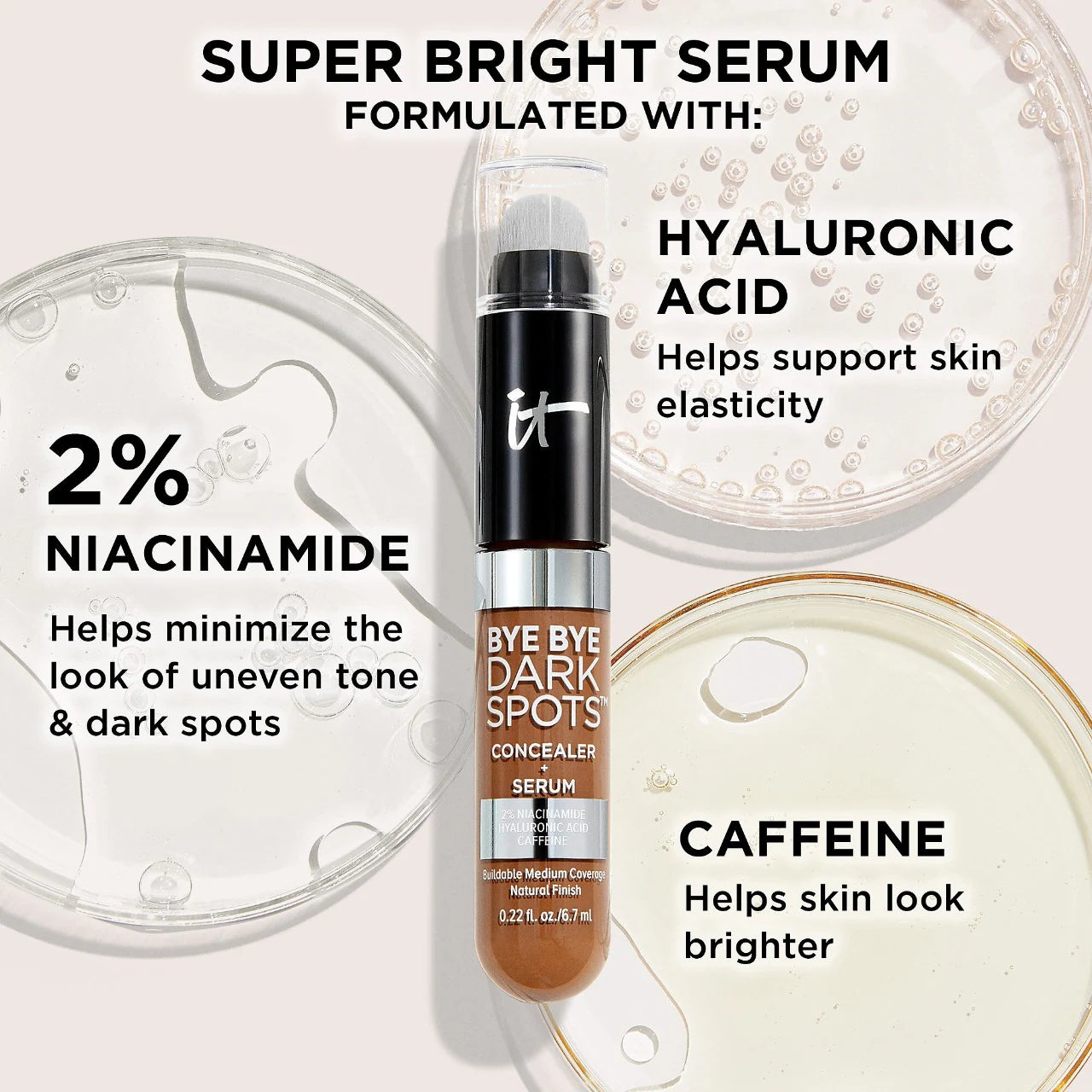 IT Cosmetics Bye Bye Dark Spots Concealer + Serum with Niacinamide & Hyaluronic Acid *Pre-Orden*