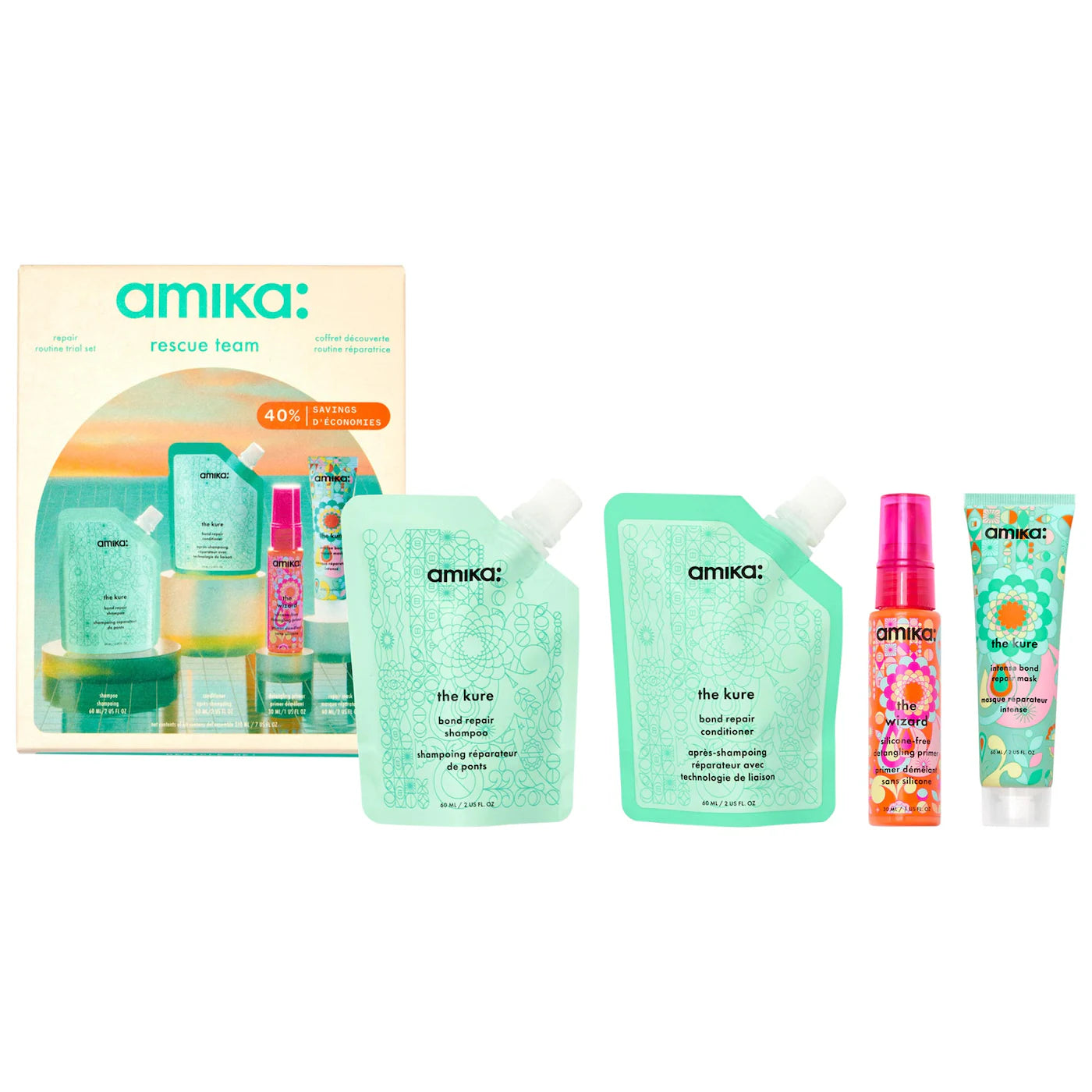 amika Mini Kure Repair Shampoo & Conditioner Set  LIMITED EDITION *Pre-Orden*