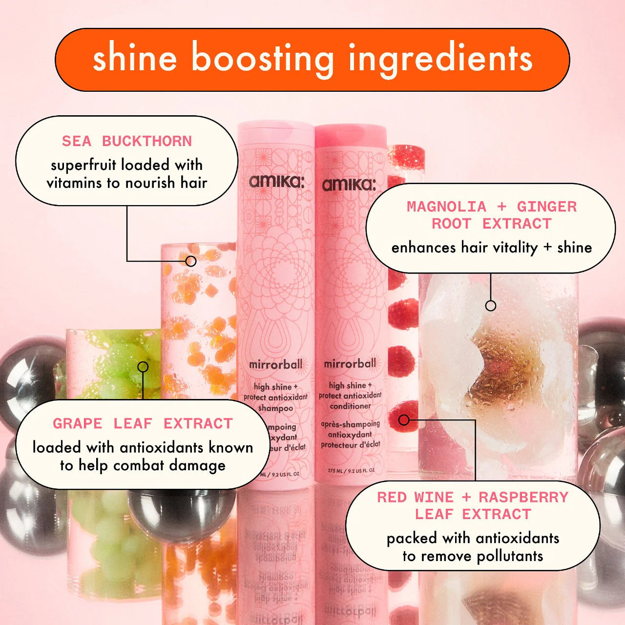 amika Mirrorball High Shine + Protect Antioxidant Shampoo *Pre-Orden*