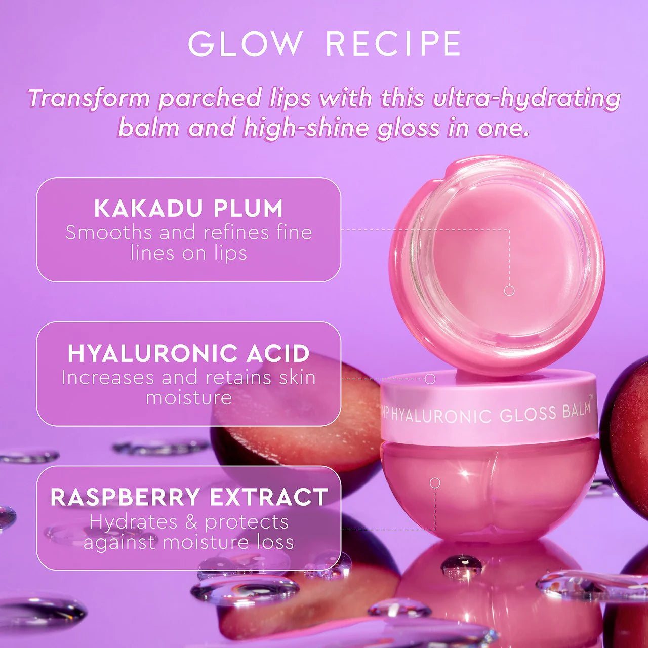 Glow Recipe Plum Plump Hyaluronic Acid Lip Gloss Balm *Pre-Orden*