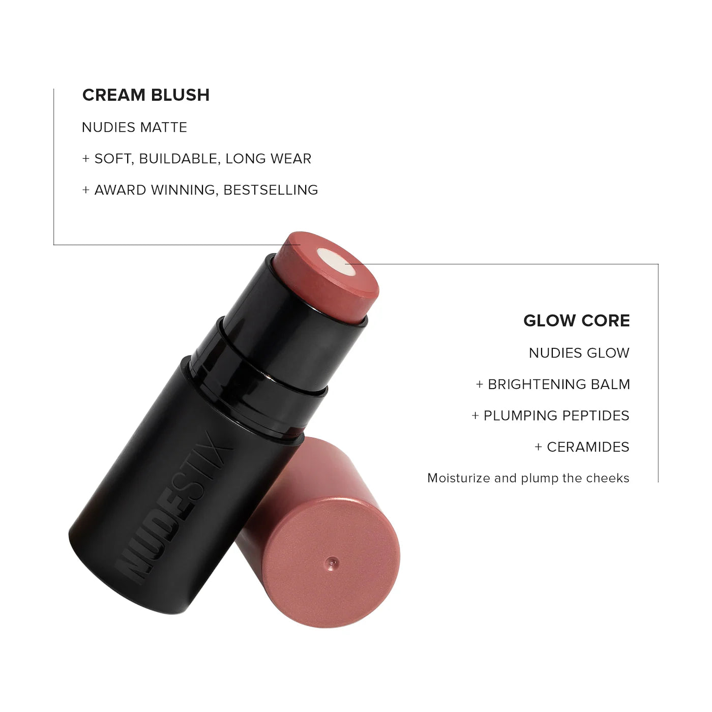 NUDESTIX Nudies Matte + Glow Core All Over Face Plumping Peptide Blush *Pre-Orden*