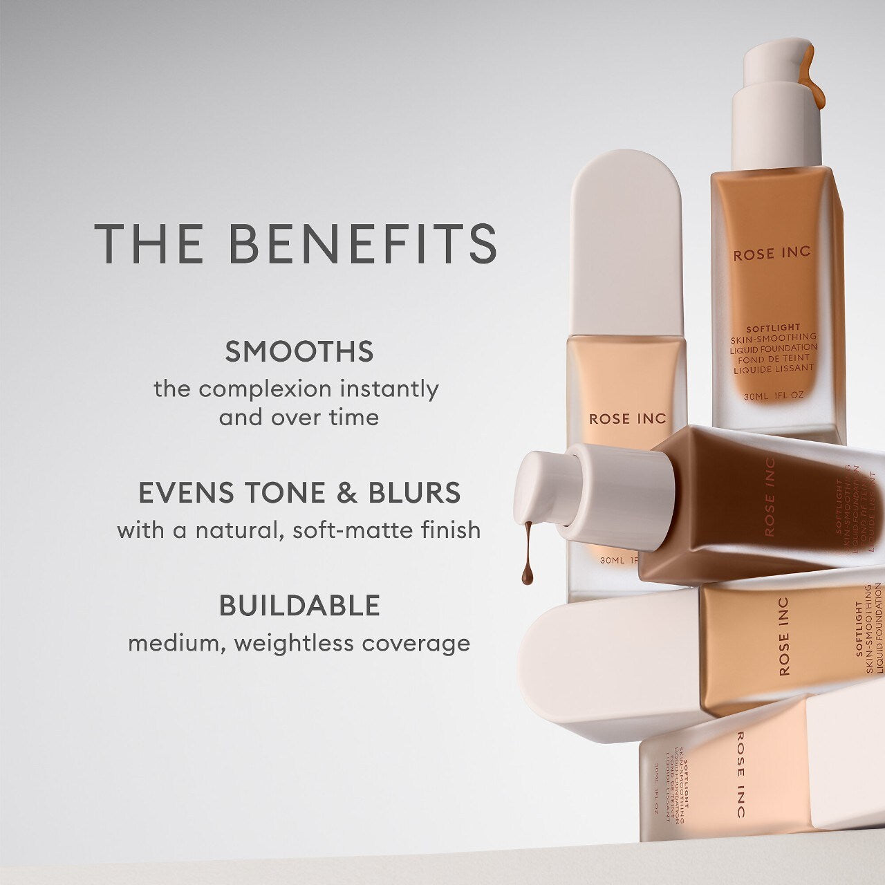 ROSE INC Softlight Skin-Smoothing Hydrating Non-Comedogenic Foundation *Pre-Orden*