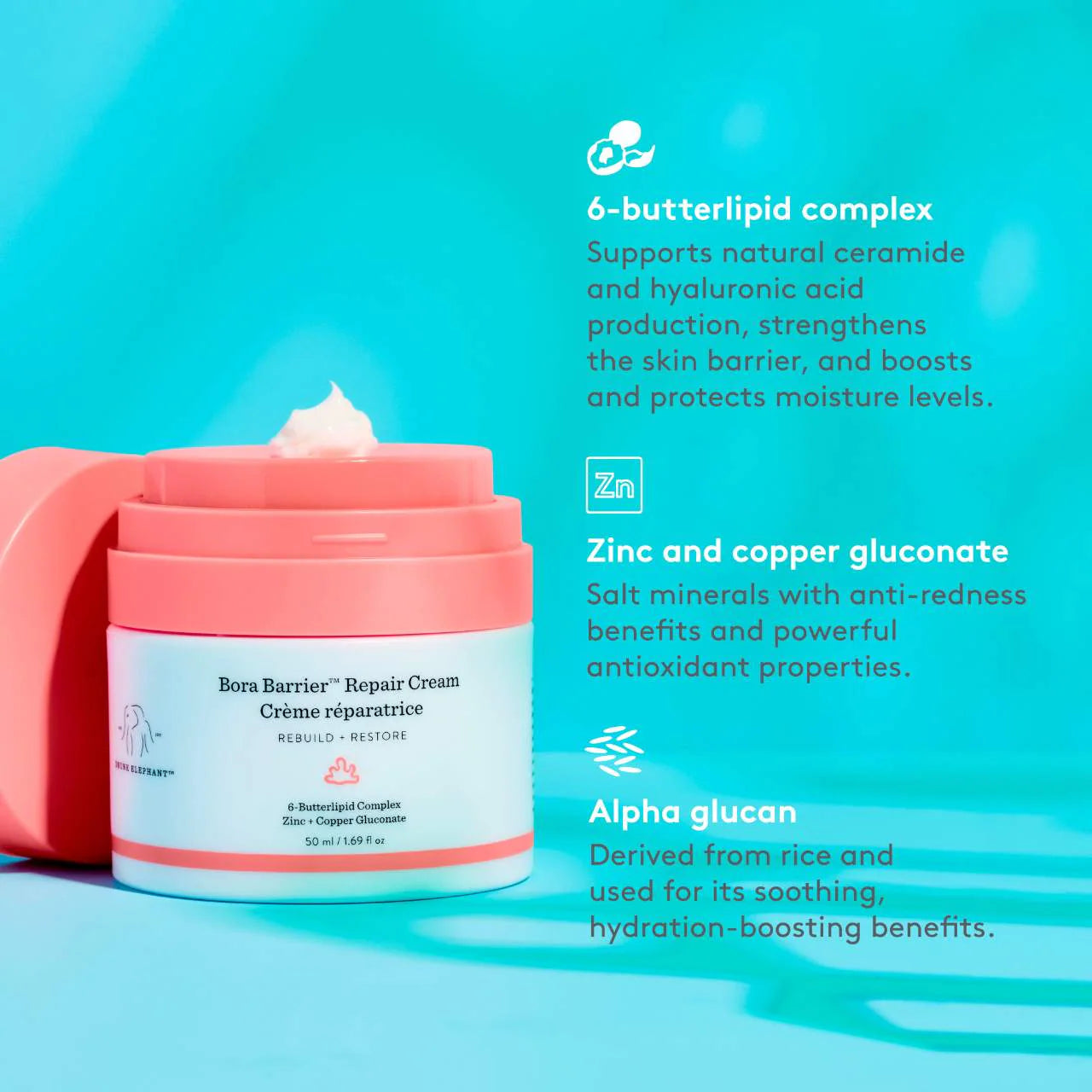 Drunk Elephant Bora Barrier Rich Repair Cream with 6-Butterlipid Complex *Pre-Orden*