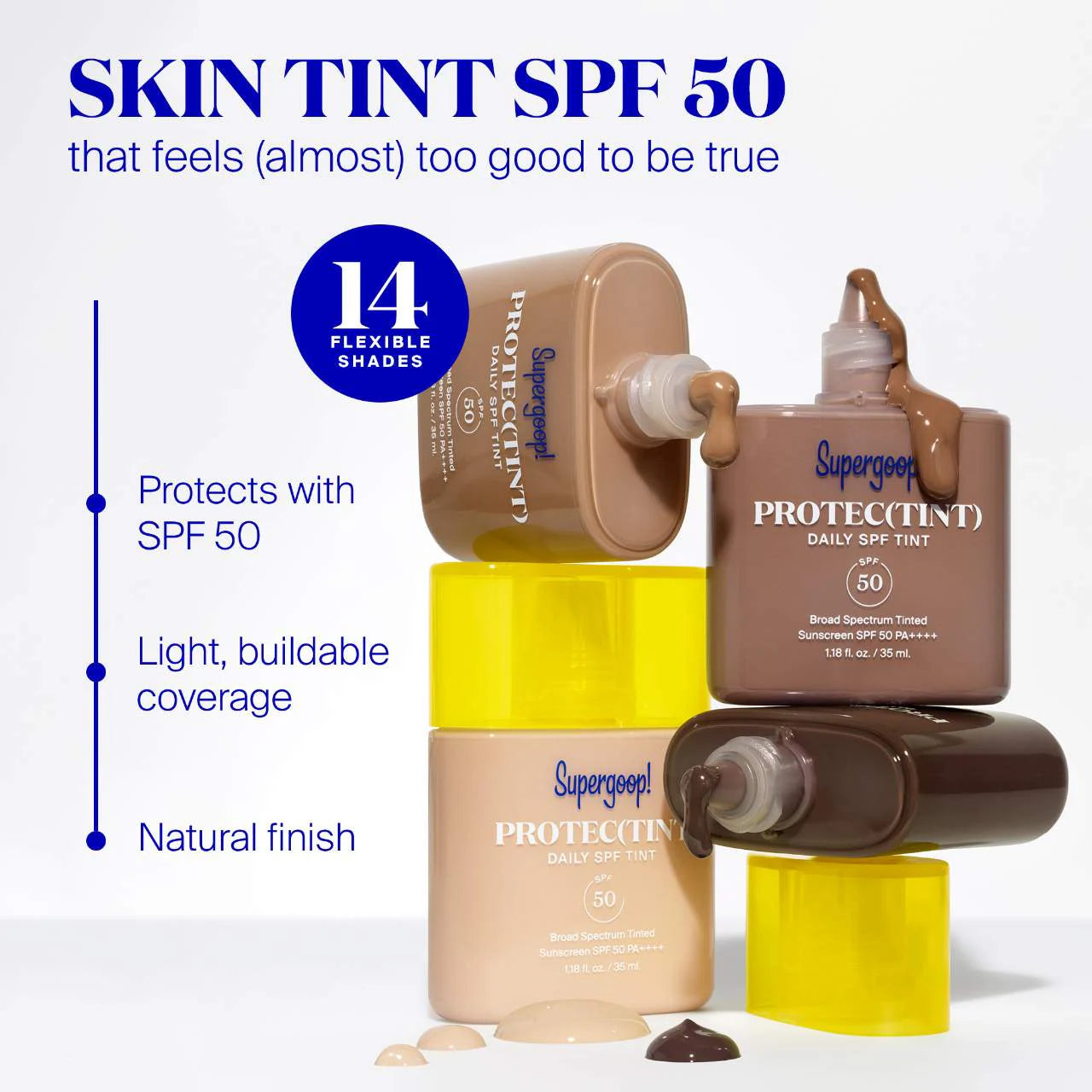 Supergoop! Protec(tint) Daily SPF Tint SPF 50 Sunscreen Skin Tint with Hyaluronic Acid and Ectoin *Pre-Orden*