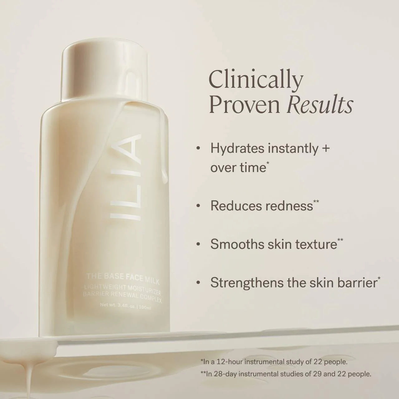 ILIA The Base Face Milk Essence & Lightweight Moisturizer with Hyaluronic Acid *Pre-Orden*