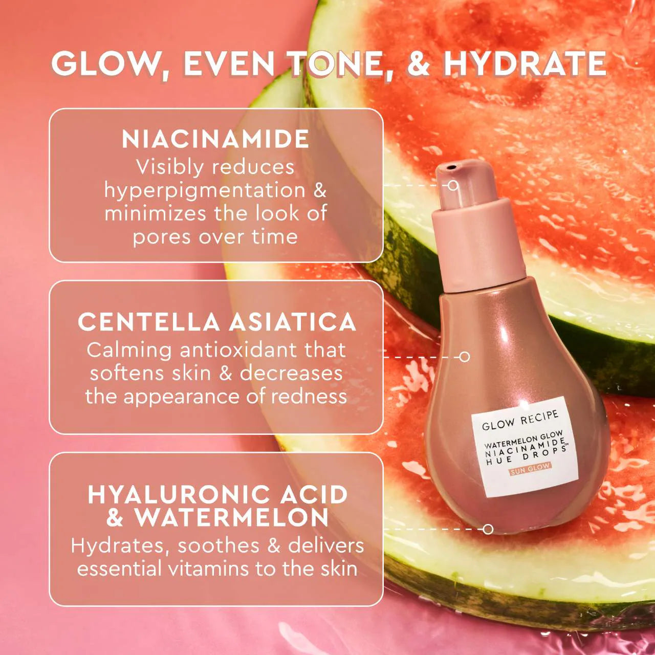 Glow Recipe Watermelon Glow Niacinamide Hue Drops Sun Glow Serum *Pre-Orden*