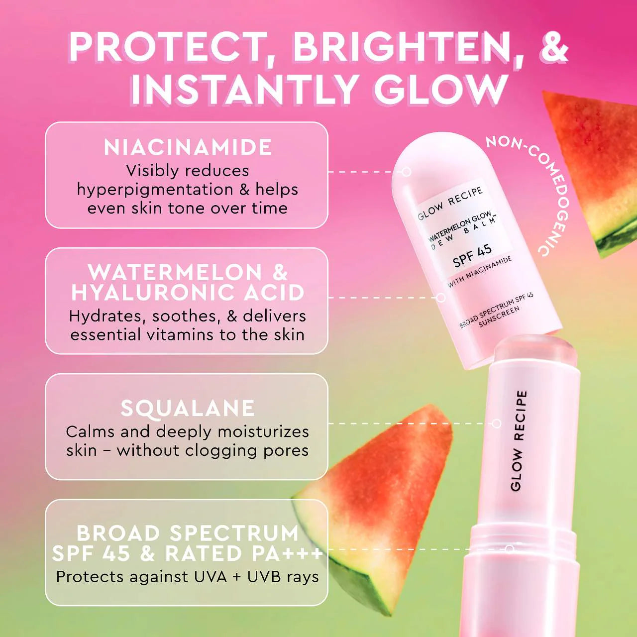 Glow Recipe Watermelon Glow Niacinamide Dew Balm Sunscreen Stick- SPF 45 *Pre-Orden*