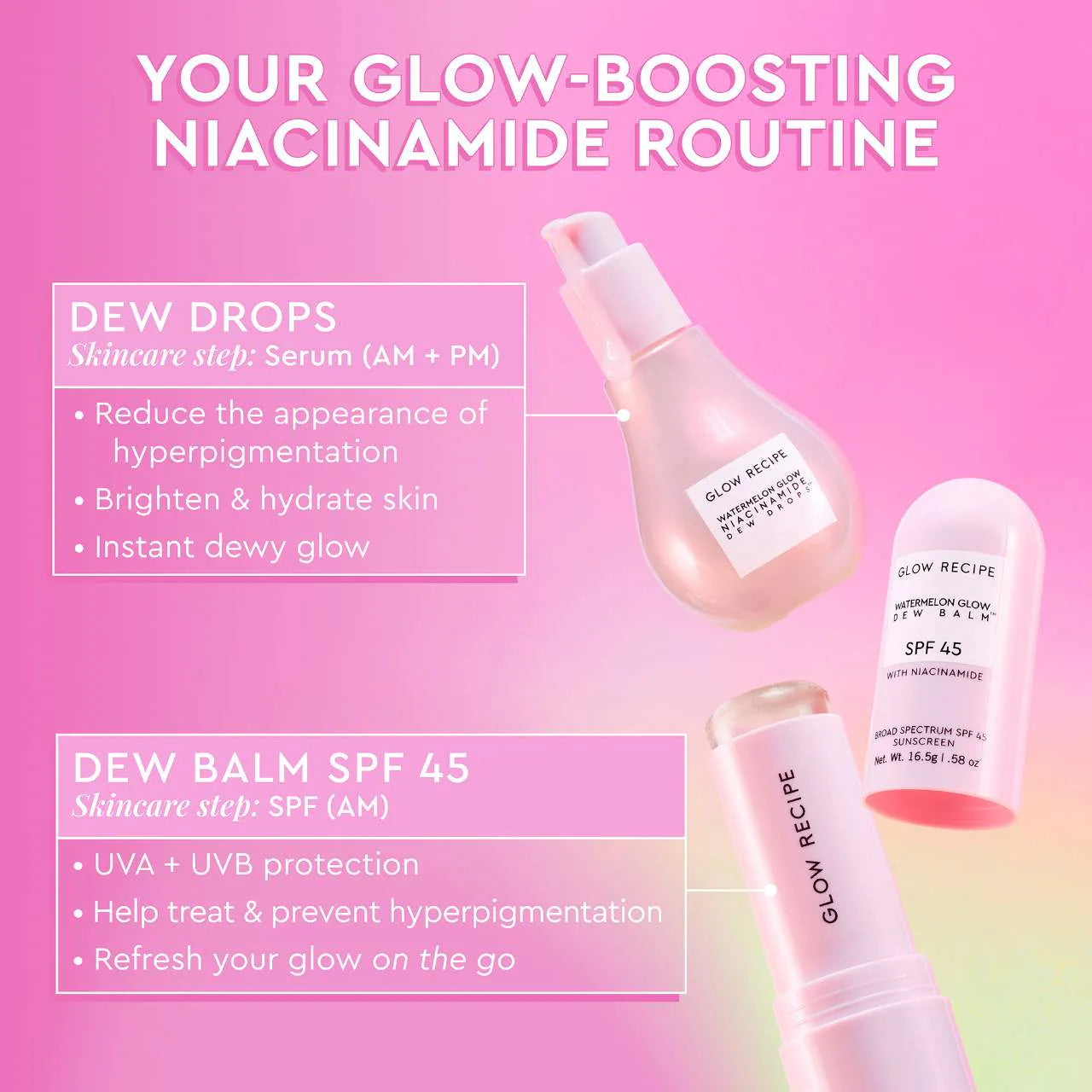 Glow Recipe Watermelon Glow Niacinamide Dew Balm Sunscreen Stick- SPF 45 *Pre-Orden*