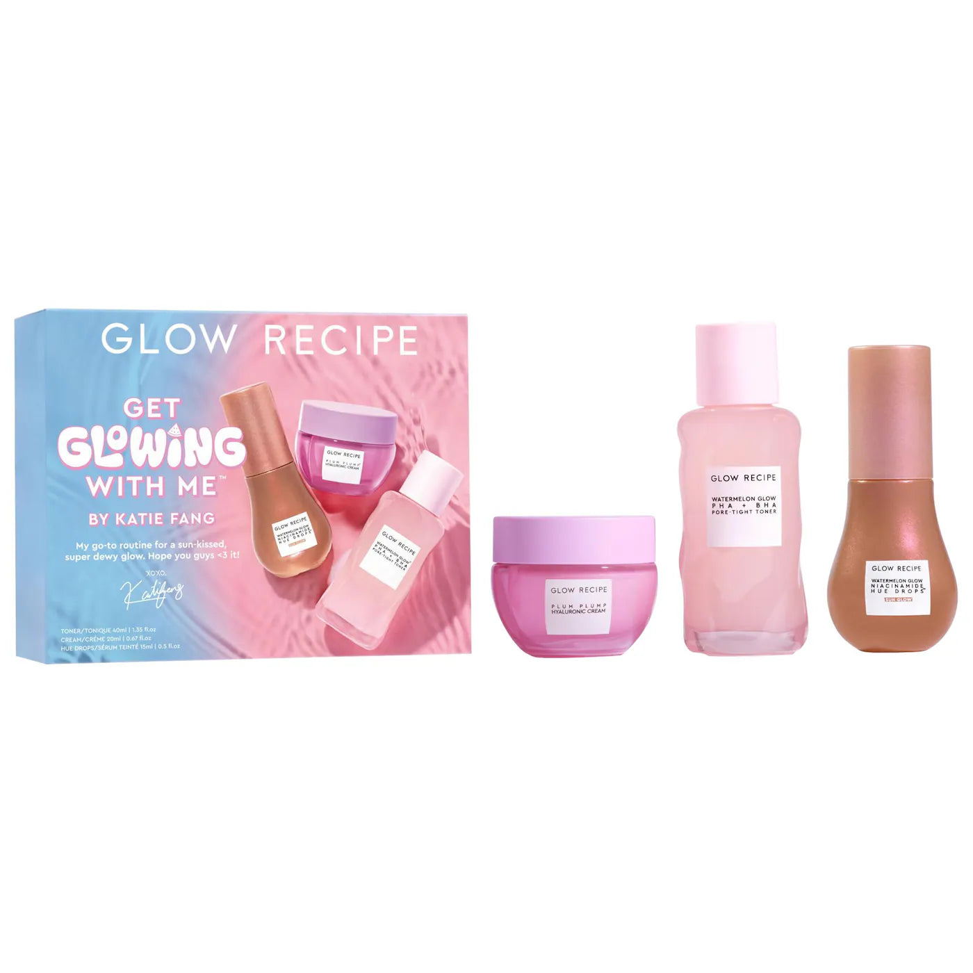 Glow Recipe Get Glowing With Me™ Kit by Katie Fang with Hue Drops Tinted Serum LIMITED EDITION *Pre-Orden*