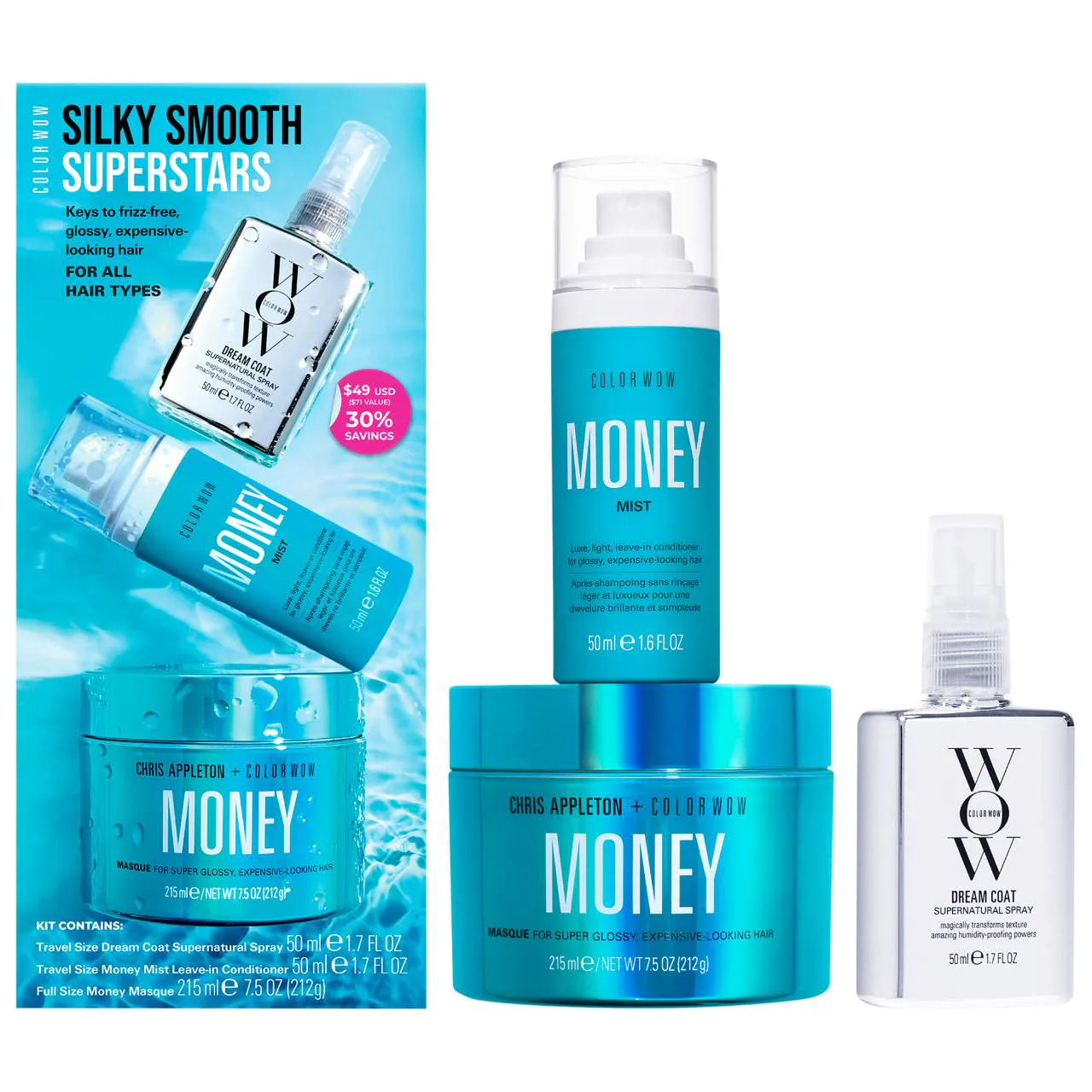 COLOR WOW Silky Smooth Superstars Hair Value Set *Pre-Orden*